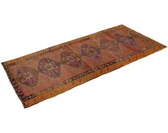 Home "Decor 5 x 13'1" Vintage Runner Rug,Hallway Rug,Oushak Rug,Pale Muted Colors, Distressed-Low Pile Carpet,Anatolian Rug, 152 x 400 cm
