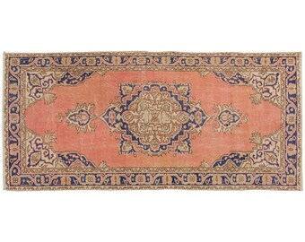 Small Rug, 3'1 x 6'7 feet / 94 x 200 cm,Vintage Rug, Turkish Rug,Oushak rug,Small oushak Rug,Area Rug,Shabby Rug, Small Area Rug