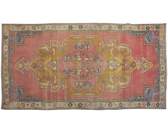 FREE SHIPPING!" 129 x 246 cm,Wonderful Turkish Rugs on Sale! Vintage Rug,Turkish Rug,Decorative Rug,Oushak Rug,Rug,Chic Rug,4'3" x 8'1" feet