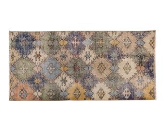 2'2 x 4'6 feet / 66 x 136 cm,Small Rug, Vintage Rug, Turkish Rug,Oushak rug,Small oushak Rug,Area Rug,Shabby Rug, Small Area Rug