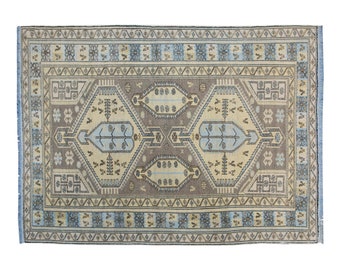 Turkish Rug", Vintage Rug, Area Rug, 4.7 x 6.3 feet, Oushak Rug, Antique Rug, Oriental Rug, Handmade Rug, Decorative Rug, Muted Rug, Old Rug