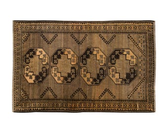 Turkish Rug", Vintage Rug, 3.4 x 5.4 feet, Oushak Rug, Antique Rug, Oriental Rug, Handmade Rug, Decorative Rug, Muted Rug, Old Rug,Area Rug