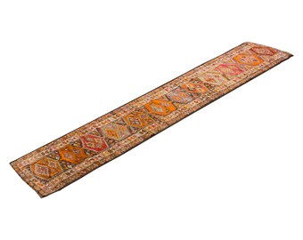 2'11 X 16'5 ft Vintage Rug Runner,Floor Oushak Rug,Hallway Turkish Rug Runner,Oushak Rug,long runner, narrow long runner,Oushak Long Runner