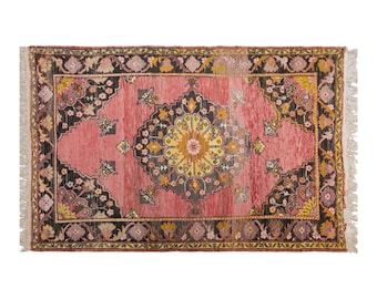 Vintage Konya Sille Rug, 3.2x4.9 ft, 98x150 cm, Handwoven Turkish Wool Rug