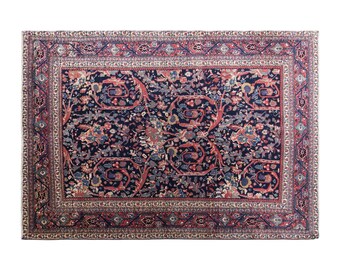 Vintage Turkish Rug, 4.5x6.1 ft, 136x185 cm, Handwoven Wool Rug
