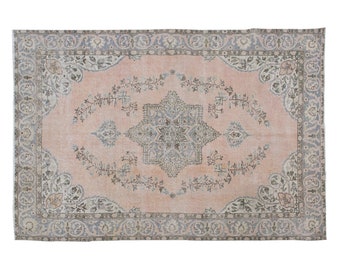 Area Rug, Turkish Rug, Vintage Rug, 6.6 x 9.8 feet, Oushak Rug, Antique Rug, Oriental Rug, Handmade Rug, Decorative Rug, Large Rug, Old Rug