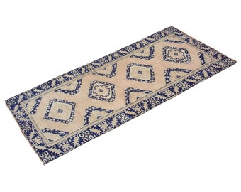 Runner Rug, "Turkish Rug, Antique Rug, 4.6 x 12.8 feet, Oushak Rug, Vintage Rug, Oriental Rug, Handmade Rug, Hallway Rug, Kitchen Rug