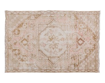 Vintage Rug", Area Rug, Turkish Rug, 3.8 x 5.7 feet, Oushak Rug, Antique Rug, Oriental Rug, Handmade Rug, Decorative Rug, Large Rug, Old Rug