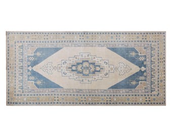 Vintage Turkish Rug, 168x360 cm (5.5x11.8 ft), Oushak Area Rug, Antique Handmade Rug, 60+ One of a Kind Old Rug
