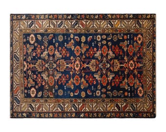 Vintage Turkish Wool Rug, Handwoven Anatolian Carpet, 108 x 168 cm 3.7 x 5.6 ft, 60 Years Old Traditional Oriental Rug, Boho Rug, Area Rug