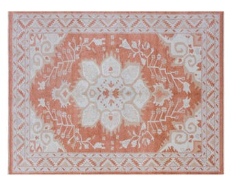 Vintage Turkish Kars Rug 240 x 330 cm | 7'10" x 10'10" ft Handmade Wool Carpet, Antique Tribal Area Rug, 60+ Years