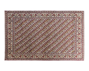 Vintage Sivas Schall Design Rug, 4x6 ft Rug, 130x175 cm, Handwoven Turkish Wool Rug