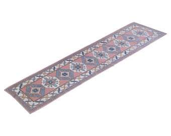 3 X 12'11 feet Vintage Rug Runner,Floor Oushak Rug,Hallway Turkish Rug Runner,Oushak Rugs,long runner, narrow long runner,Oushak Long Runner
