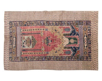 3x7 rug, 3.1 x 6.7 rug, Oushak Rug", Area Rug, Turkish Rug, Vintage Rug, 3.1 x 6.7 feet, Antique Rug, Oriental Rug, Handmade Rug, Old Rug