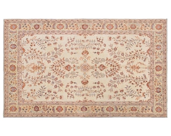 Vintage Isparta Wool Rug 6'9" x 10'4" | 205 x 315 cm, Handwoven Turkish Rug, Bohemian & Traditional Caucasian Design, 1960s Carpet