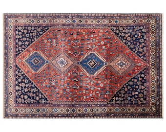 Vintage Turkish Oushak Rug 4'10 x 7'5 ft | 148 x 225 cm, Handwoven Wool, Nomadic Design, Bohemian Rug, 80+ Years Old, Excellent condition
