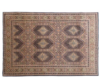 185x276 cm Vintage Oushak Rug – 60+ Yr Handmade Wool – Turkish Boho & Traditional Caucasian Design – Artisan Crafted