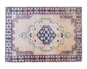 Area Rug, Turkish Rug, Vintage Rug, 3.11 x 6 feet, Oushak Rug, Antique Rug, Oriental Rug, Handmade Rug, Decorative Rug, Muted Rug, Old Rug