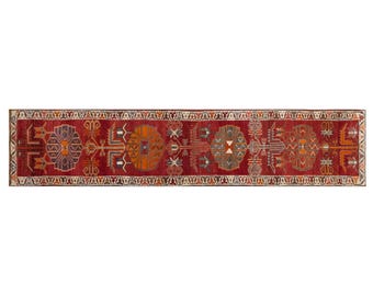 Vintage Kurdish Herki Hallway Rug 85x427 cm / 2.8×14 ft, 60+ yrs Old