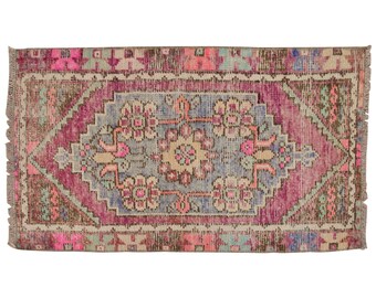 Small Rug,Vintage" Rug,Turkish Rug,Abstract design rug,Trend Rug,Muted Colors Rug,Shabby Rug, FREE SHIPPING, 2'1" x 3'10" feet / 64 x 117 cm