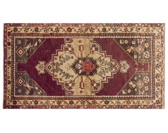 Area Rug, "Turkish Rug, Vintage Rug, 3.9 x 7.1 feet, Oushak Rug, Antique Rug, Oriental Rug, Handmade Rug, Decorative Rug, Muted Rug, Old Rug