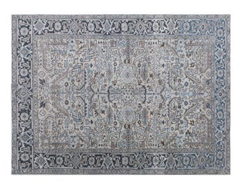 Turkish Vintage Rug 6'9" x 9'2" (205x280 cm), 60+ Years Old Handmade Oushak Rug, Antique Rug, Area Rug, Bohemian Rug