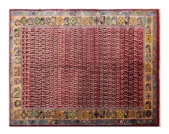 Handmade 60+ Yrs Old Vintage Turkish Rug - Oushak Area Rug - 195x250 cm, 6.5x8.2 feet