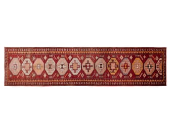 Handwoven One-of-a-Kind Vintage Kurdish Herki Runner 0x375 cm (3x12.3 ft) | 60+ Years Old