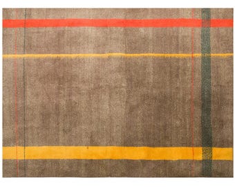 Vintage Turkish Oushak Rug, Handmade Area Rug 6'7 x 9'11 ft (210x270 cm), Antique Floor Rug, 60+ Years, Decorative, Large Oriental Rug