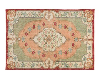 Turkish Rug, Vintage Rug, Area Rug, 3.11 x 6.10 feet, Oushak Rug, Antique Rug, Oriental Rug, Handmade Rug, Decorative Rug, Muted Rug,Old Rug