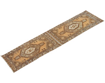 Runner Rug", Antique Rug, 2.4 x 10.8 feet, Oushak Rug, Vintage Rug, Turkish Rug, Hallway Rug, Floor Rug, Kitchen Rug, Wool Rug, Old Rug