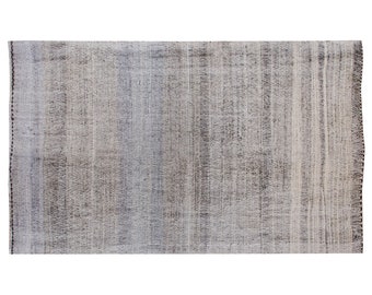 6'4x11'4 feet / 192x345 cm, Goat Hair Turkish Kilim Rug,Minimalist Modern Kilim Rug,Oushak Kilim Rug,Vintage Kilim Rug,Area Rug,Old Rug
