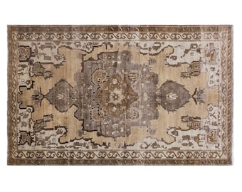Handmade Turkish Rug 192x307 cm (6'4" x 10'1"), Vintage Oushak Wool, 60+ Years Old Home Decor Piece