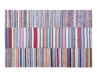 Vintage Turkish Striped Kilim Rug, 7.7x11.3 ft, 235x345 cm, Handwoven Area Rug