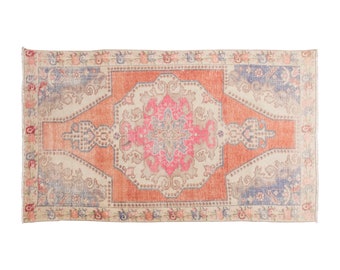 Vintage Rug, Area Rug, Turkish Rug, 4.2 x 7.1 feet, Oushak Rug, Antique Rug, Oriental Rug, Handmade Rug, Decorative Rug,Muted Rug,Old Rug