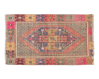 Area Rug, "Turkish Rug, Vintage Rug, 2.2 x 3.7 feet, Oushak Rug, Antique Rug, Oriental Rug, Handmade Rug, Decorative Rug, Muted Rug, Old Rug