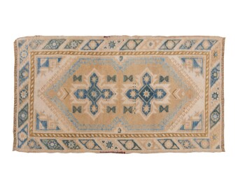 Vintage Rug, Turkish Rug,Oushak rug,Small oushak Rug,Area Rug,Shabby Rug, Small Area Rug,Small Rug, 2'3 x 4'3 feet / 69 x 130 cm