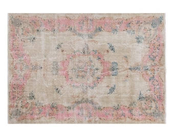 Turkish Oushak Rug 165x235 cm (5.4 x 7.7 ft) | Vintage Handmade Wool Rug | Antique 60+ Years