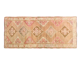 Large Rug, Area Rug, Turkish Rug, Vintage Rug, 4'1 x 9 ft, Antique Rug, Oriental Rug, Handmade Rug, Decorative Rug, Oushak Rug, Old Rug
