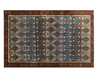 Vintage Turkish Oushak Rug 106x163 cm (3'6" x 5'4"), Handmade Wool Area Rug, 60+ Years Old Antique Oriental Piece