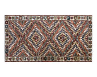 Antique Turkish Rug, 3.3x6.2 ft, 102x190 cm, Handwoven Wool Rug