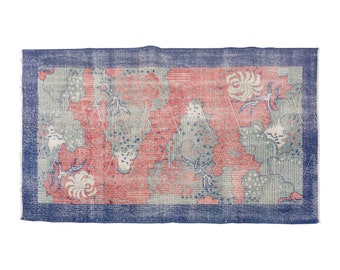 Turkish Rug, Vintage Rug, Area Rug, 3.9 x 6.11 feet, Oushak Rug, Antique Rug, Oriental Rug, Handmade Rug, Decorative Rug,Muted Rug,Old Rug