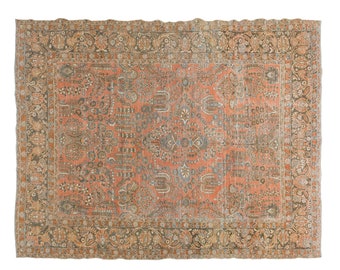 9x12 rug, 8.7 x 11.6 rug, Turkish Rug, Vintage Rug, Area Rug, 8.7 x 11.6 feet, Oushak Rug, Antique Rug, Oversized Rug, Large Rug, Old Rug