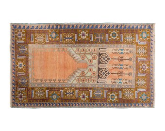 Vintage Rug, Area Rug, Turkish Rug, 4.5 x 7.1 feet, Oushak Rug, Antique Rug, Oriental Rug, Handmade Rug, Decorative Rug, Muted Rug,Old Rug