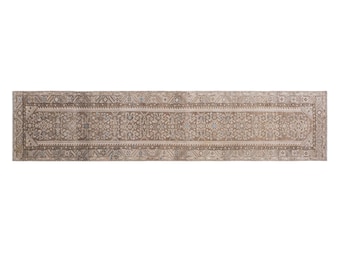 Turkish Runner Rug 2'4" x 16'7" (110x506 cm), 60+ Years Old Vintage Oushak Rug, Handmade Wool Runner Rug, Antique Hallway Rug