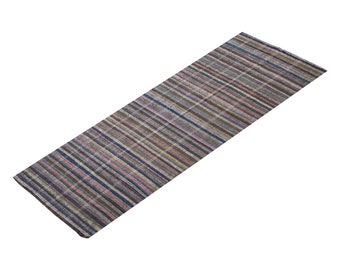 4'6x11'11 feet / 138x362 cm, Vintage Kilim Runner,Wool Turkish Kilim Rug,Minimalist Striped Kilim Rug,Oushak Kilim Rug,Area Rug,Old Rug