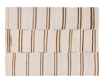 Stripe Kilim Rug, 193x240cm , Striped Design Turkish Kilim Rug, Minimalist Kilim Rug, Striped Turkish Rug, Striped Kilim Rug 6'4 x 7'10 ft