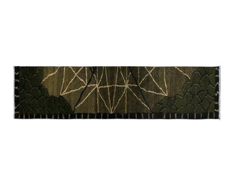 Antique Oushak Runner Rug 2'0" x 9'6" | 61 x 289 cm, Vintage Turkish Wool Rug, Handwoven Narrow Hallway Runner, Muted Colors