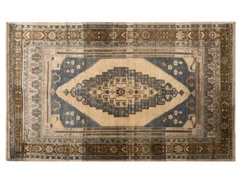 60+ Year Old Turkish Oushak Rug 155x260 cm / 5.1x8.5 ft | Handmade Vintage Area Rug