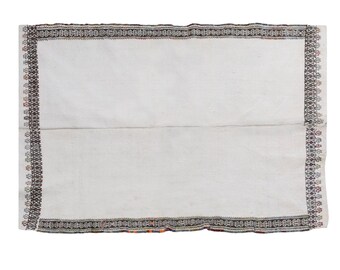 Modern Striped Cotton Kilim Rug, 115x180 cm / 3'9 x 5'11 ft – Vintage Turkish Flatweave, Neutral Minimalist Area Rug, Handmade Decor